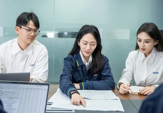 Employee meeting in China